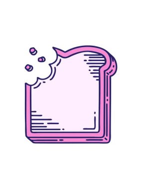 Dövmenin animasyonu ısırılmış bir ekmek diliminin geleneksel stiliyle bölünür.