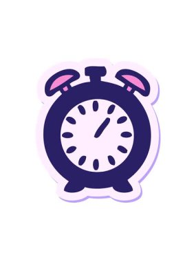 Tatlı bir çizgi film alarmının çıkartmasının hareketli animasyonu