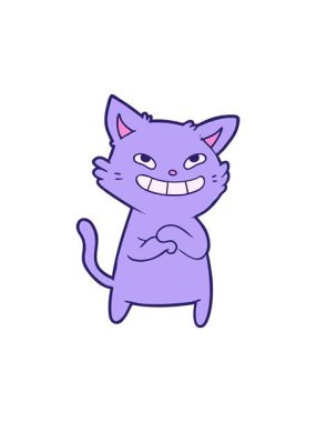 Mutlu çizgi film kedi çiziminin dikkat çekici animasyonu