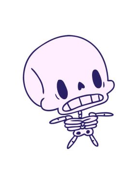 Kawaii 'nin sevimli ölü iskeletinin canlandırmasının hareketli animasyonu