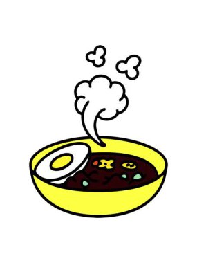 Bir kase Japon eriştesinin neon ışığı animasyonu