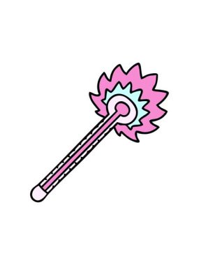 el çiziminin animasyonunu bob ve duraklat sıcak termometre çizgi filmi