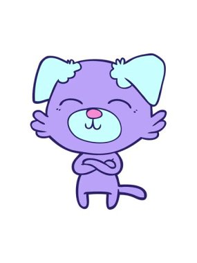 Çizgi film köpeğinin kollarını salla ve duraklat.