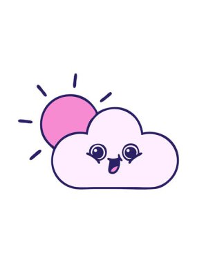 Bulut ve güneş ışığı çizgi filminin animasyonunu canlandırın.