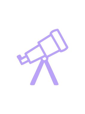 Astronomi teleskop sembolü simgesinin dikkat çekici canlandırması