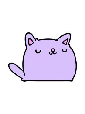 Şirin kawaii kedisinin canlandırmasının neon ışık efektleri