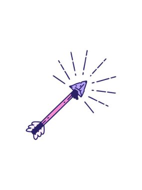 Geleneksel dövme stili eski çakmaktaşı ucu okunun yıldız patlaması etkisi animasyonu