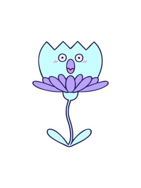 Nilüfer çiçeğinin çizgi filminin dönen hareketi