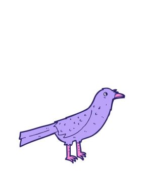 Tatlı çizgi film karakteri kuşunun animasyonunu genişletiyorum.