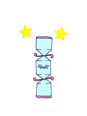 dönen yıldızlar Noel krakerinin animasyonu