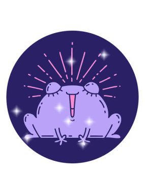 Dövme stili mutlu kurbağa tasarımının simli etkisi