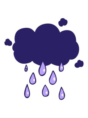 Çizgi film bulutu yağmurunu salla ve duraklat