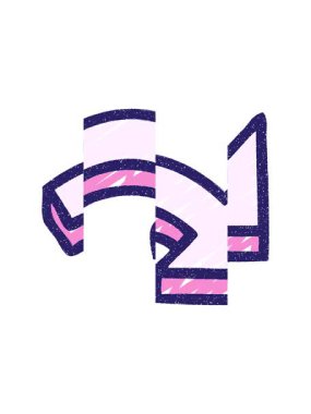 Eğri Ok Tebeşir Çiziminin bölünmüş hareket animasyonu