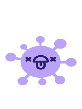 Tatlı ölü yüzün hareketli animasyonu Dil ikonuna yapışmış