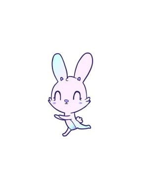 Sevimli çizgi film tavşanının satış animasyonu