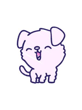 Sevimli Köpek Tebeşiri Çiziminin yıldız patlaması etkisi animasyonu