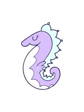 neon ışık efekti çizgi film deniz atının animasyonu