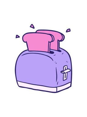 Ekmek kızartan çizgi film tost makinesinin ışık efekti