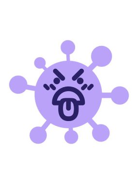 Dilini dışarı çıkaran virüsün ışık efekti.