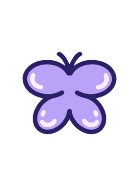 Basit, sevimli bir kelebeğin dikkat çekici animasyonu