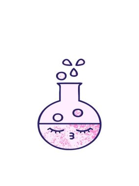 Bir test tüpünün eski grunge doku çizgi filminin hareketli animasyonu