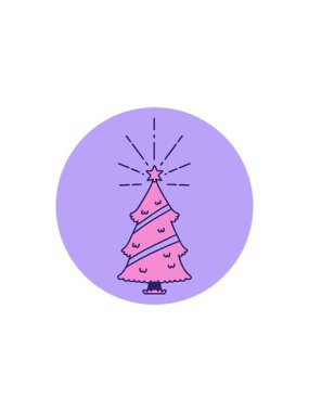 Yıldız dövmeli yılbaşı ağacının satış animasyonu