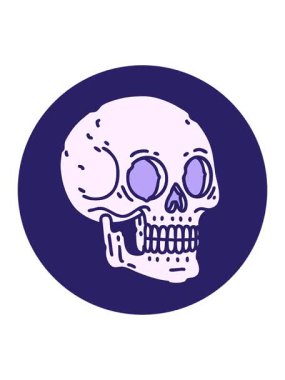 Bir kafatasının ikonik dövme şeklindeki görüntüsünün basınçlı canlandırması