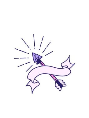 Dövme stili eski çakmaktaşı ucu okuyla parşömen afişinin yanıp sönen radyal çizgileri animasyonu