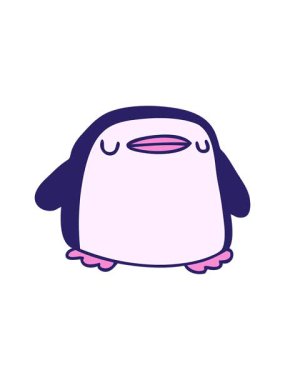 tatlı bir penguenin karalama çiziminin animasyonunu bob ve duraklat