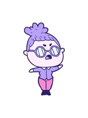 Çizgi filmdeki rahatsız kadının animasyonunu durdurup duraklat