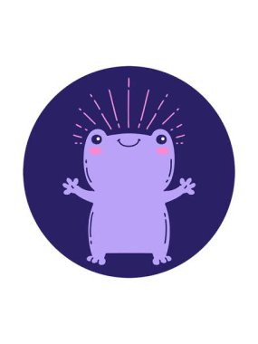 Dövme stili mutlu kurbağa ikonunun dönen hareketli animasyonu