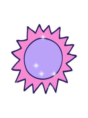 Çizgi film güneş tasarımının ışıltı etkisi