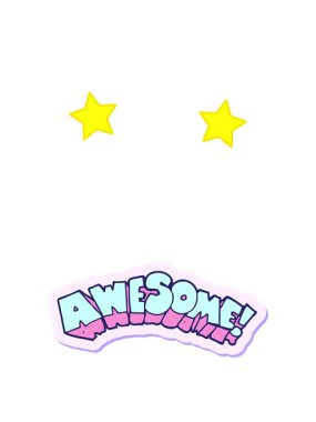 dönen yıldızların animasyonu bir karikatür sözcüğünün çıkartması harika