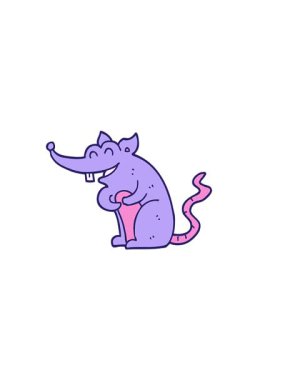 Çizgi film faresinin yatay titreşimli animasyonu