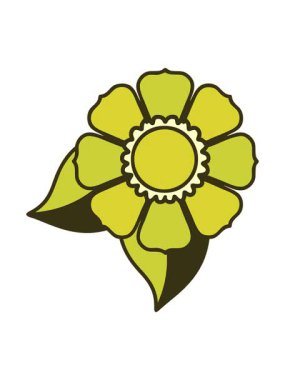 Dövme stili dekoratif çiçeğin renk animasyonu değişiyor