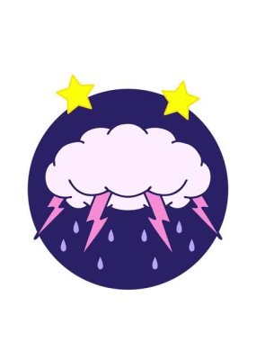 dönen yıldızlar ikonik dövme stili bir fırtına bulutunun animasyonu