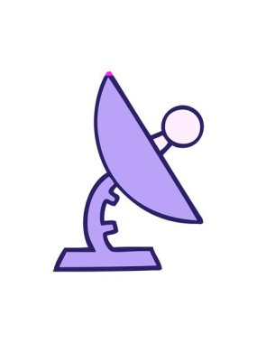 Uydu anteninin sevimli karikatürünün canlandırmasını çalıştır.