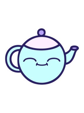 Mutlu bir çaydanlığın tatlı çizgi filminin basınçlı animasyonu