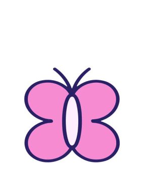 Basit ama sevimli kelebek tasarımının zıplama hareketi