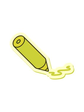 Renklendirme kaleminin geleneksel biçiminin renk canlandırması