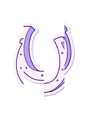 Bir çizgi film karakteri demir at nalı çıkartmasının hareketli animasyonu