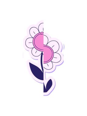 Garip bir el çizilmiş papatya çizgi filminin parçalı hareket animasyonu