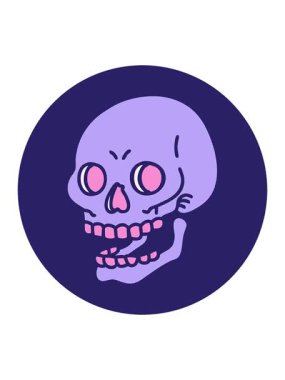 Bir kafatasının ikonik dövme tarzının basınçlı canlandırması