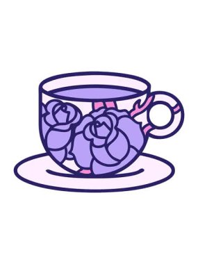 bir fincanın ve çiçeğin karalamalarının animasyonunu durdurup duraklat