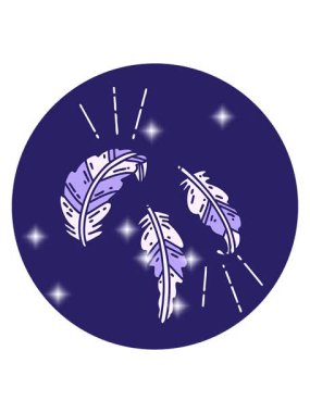 Dövme stili tüylerin yüzen ikonunun simge etkisi