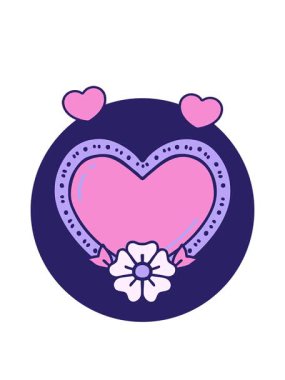 dönen kalp animasyonu ikonik dövme stili bir kalp ve çiçek görüntüsü