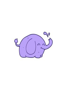 Bir fil çizgi filinin gösterişli satış animasyonu