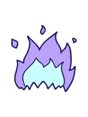 Bir çizgi film yangınının parlak ışık efekti