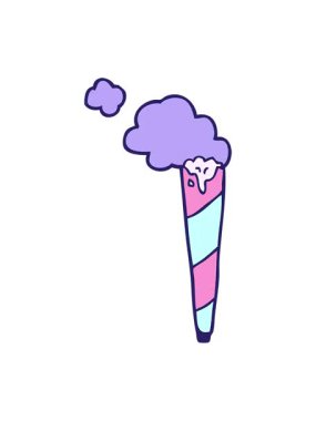 Çizgi film karalamalarının canlandırma efekti sarılı sigara