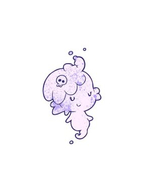 Tatlı hayalet kızın hareketli animasyonu.